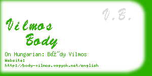 vilmos body business card